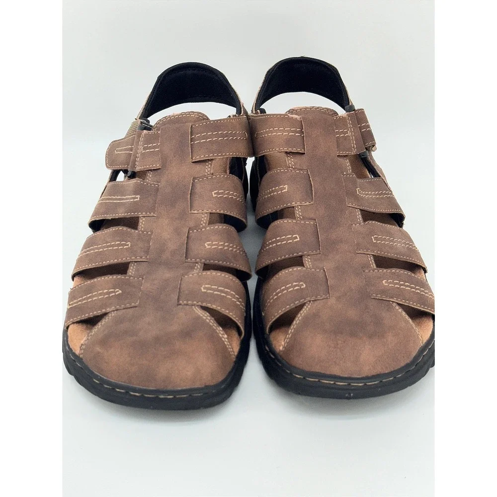 Dr Scholls Fisherman Sandals‎ Mens 11 Brown Memory Foam Comfort Like New